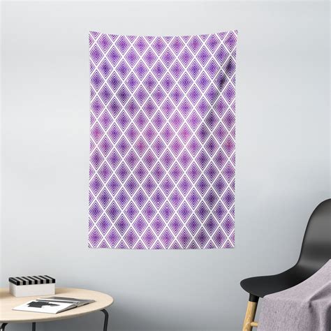 Purple Tapestry Retro Style Innovative Abstract Squares Pattern Modern