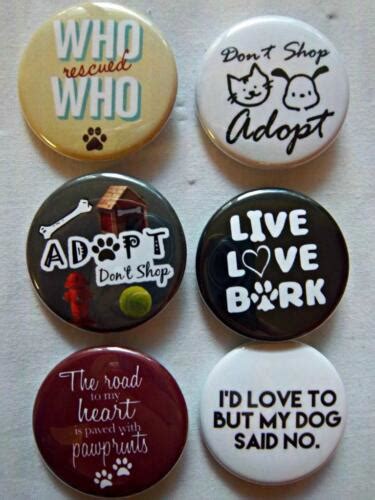 15 Pet Lover Set 2 6 Pk Novelty Buttonspins For Backpacks Jackets