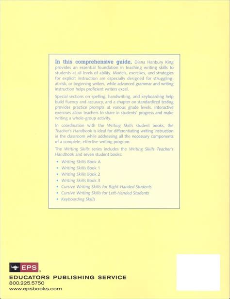 Writing Skills Teachers Handbook Educators Publishing Service