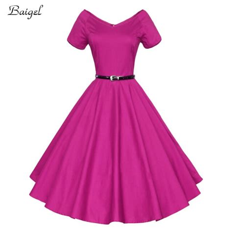 2017 Womens Summer Sexy V Neck Party Dresses 50s 60s Retro Style Ladies
