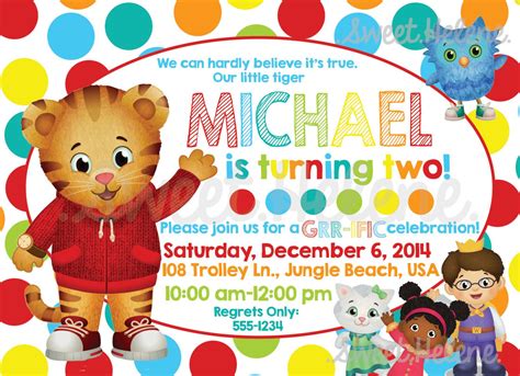 daniel tiger birthday invitation daniel tiger s etsy in 2020 tiger birthday daniel tiger