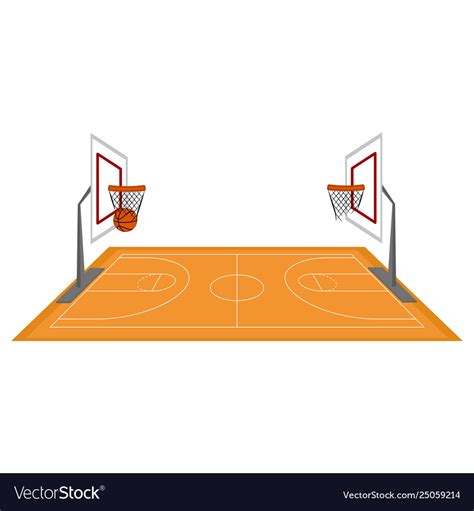 Cartoon Basketball Court Side View