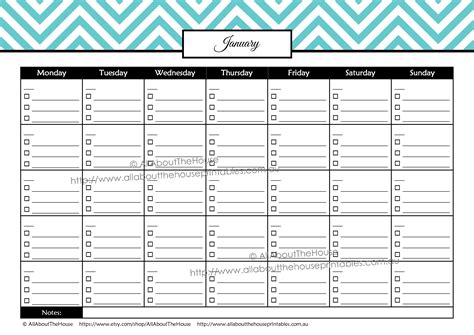 Free Budget Calendar Printable