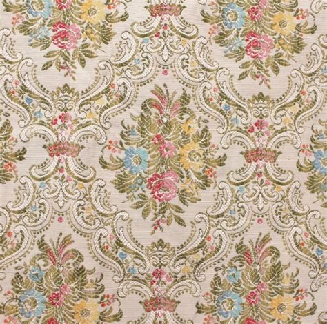 Vintage Woven Floral Bouquet Brocade Victorian Upholstery Fabric 4