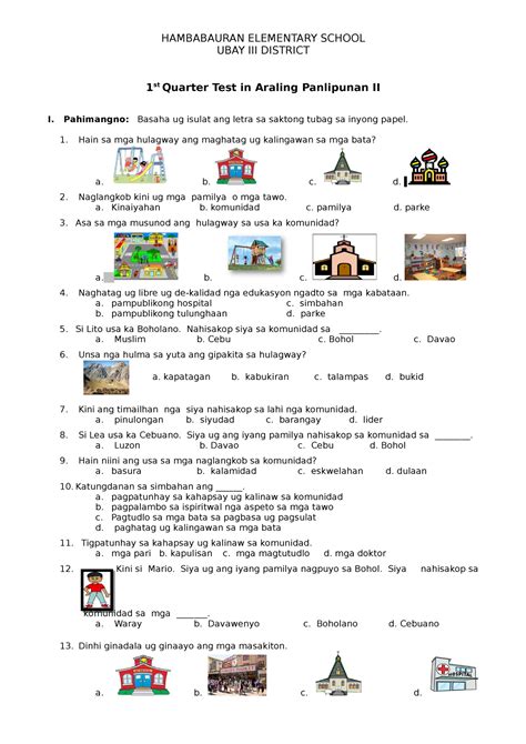 1st Summative Test In Mapeh Worksheet Riset Aral Pan 10 3rd Quarter