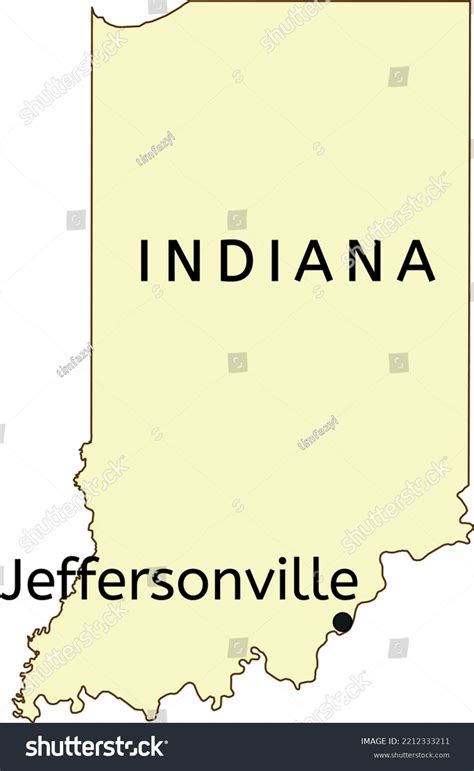 Jeffersonville City Location On Indiana Map Stock Vector Royalty Free