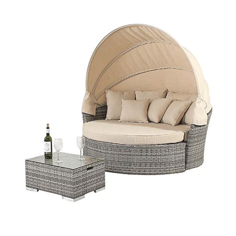 Rattan Daybed With Natural Seat Pads City Furniture Hire