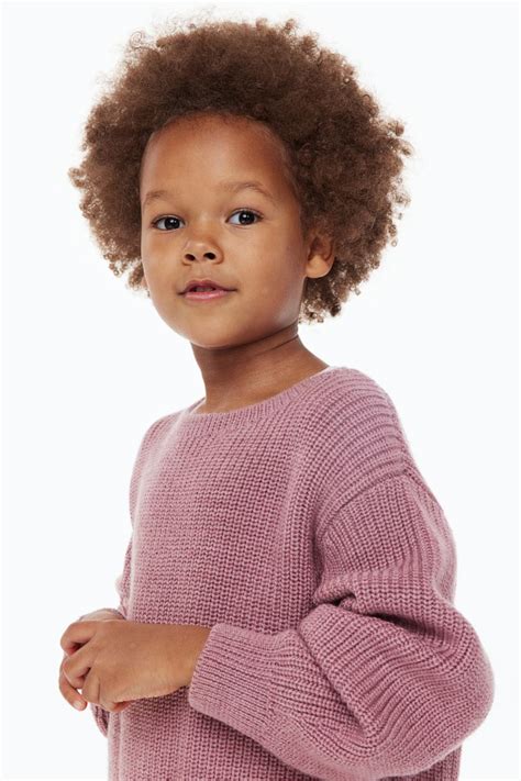 Merino Wool Rib Knit Sweater Dusty Rose Kids Handm Us