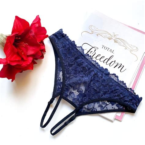 Blue Lace Panties Etsy