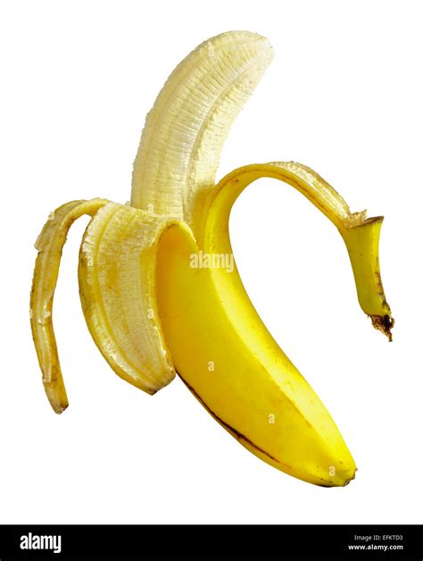 Cut Out Image Of Half Peeled Banana Stock Photo Alamy