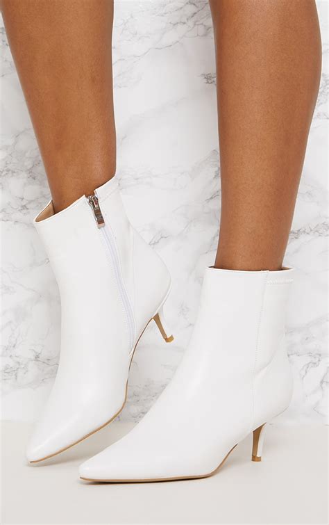 white low heel ankle boot shoes prettylittlething aus