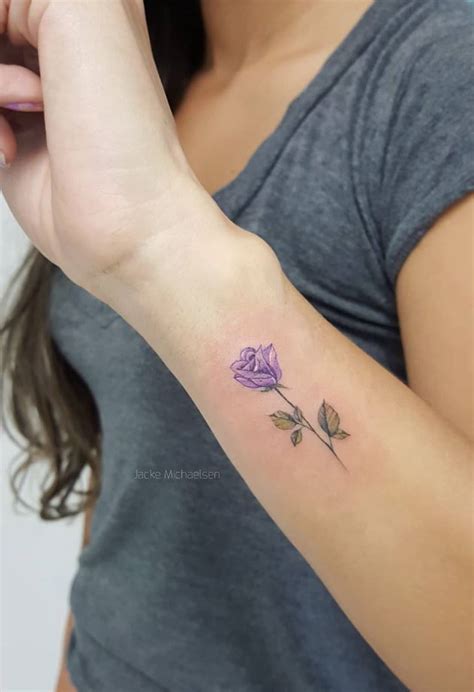 Small Purple Rose Tattoo TattManiaTattMania