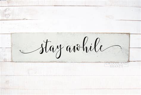 Stay Awhile Sign Entryway Sign Entryway Decor Stay Etsy Entryway