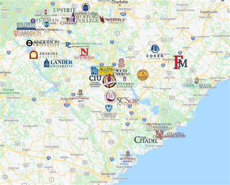 Colleges In South Carolina Map Mycollegeselection