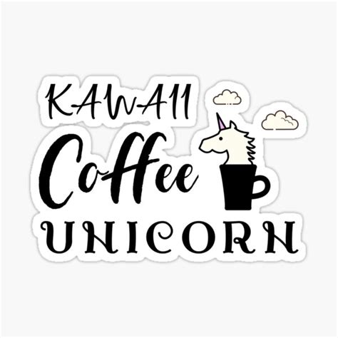 Kawaii Coffee Unicorn Sticker By Rselby Redbubble