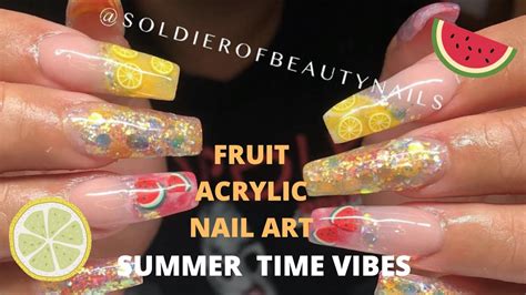 Fruit Acrylic Nails 🍉🍋 Summer Time Vibes Youtube