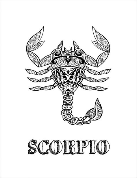 Steampunk Scorpio Coloring Page Coloringbay