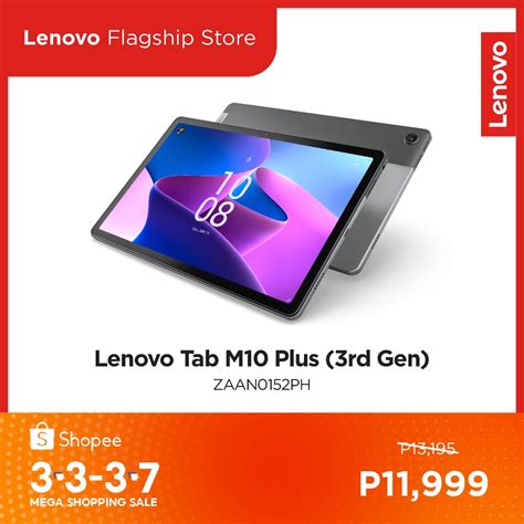 Lenovo Tablet M10 Plus 3rd Gen Zaan0152ph 4gb 64gb 2k 8mp 8mp 7500mah