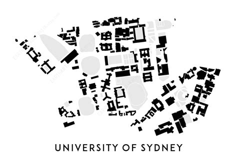 University Of Sydney Map Art Printable Sydney Map Print Etsy