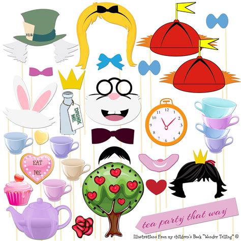 photo booth props 30 piece alice in wonderland alice in wonderland tea party alice in