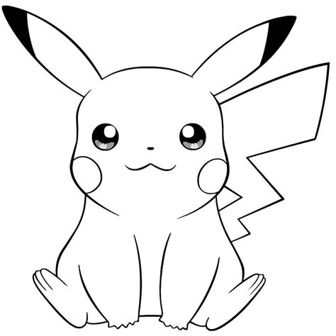 Dibujos De Adorable Pikachu 4 Para Colorear Para Colorear Pintar E