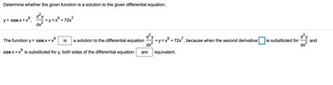 Solved Determine Whether The Given Function Is A Solution To