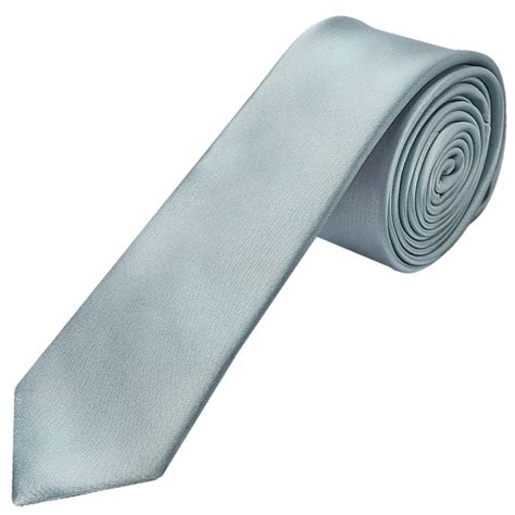 Mens Plain Duck Egg Satin Skinny Tie