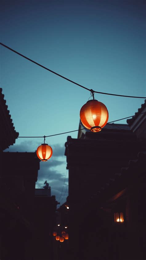 Download Wallpaper 1350x2400 Chinese Lanterns Night Buildings Sky
