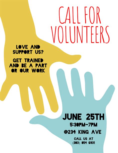 Call For Volunteers Flyer Template Postermywall