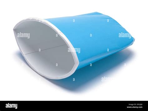 Smashed Blue Paper Cup Cut Out On White Stock Photo Alamy