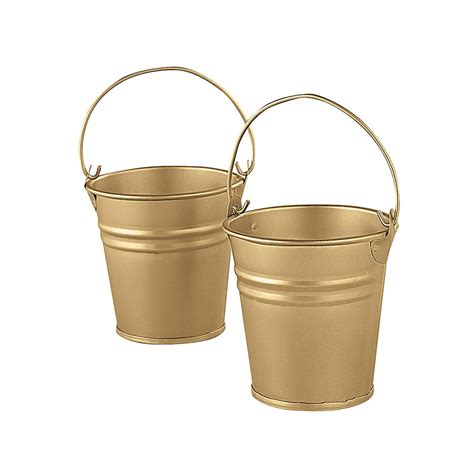 Goldtone Mini Buckets Create Unique Centerpieces With These Galvanized