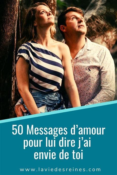 A Man And Woman Standing Next To Each Other With The Words 50 Messages Damour Pour Lui Dire J