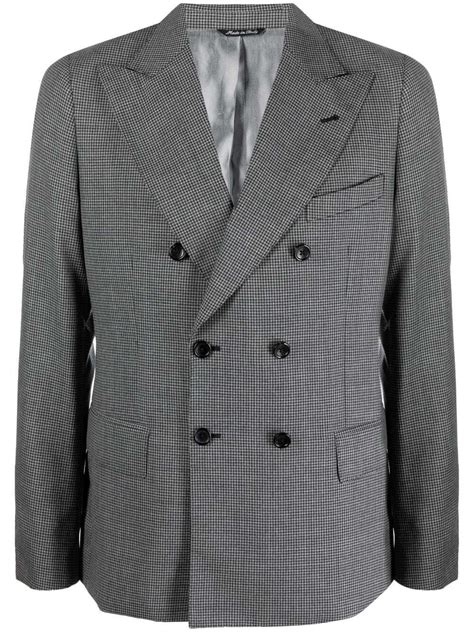 reveres 1949 checked double breasted blazer editorialist