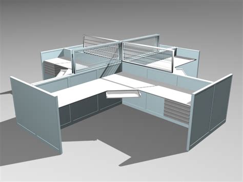 Modern Cubicles And Workstations 3d Model 3ds Max Files Free Download