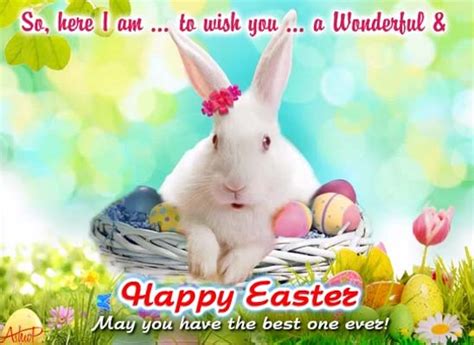 Easter Bunny Wishes Talking Card Free Happy Easter Ecards 123