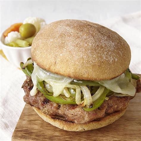 Turkey Sausage & Peppers Burger for Two Recipe - EatingWell
