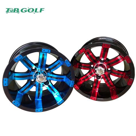 Chrome Finishing Blue Color 12 Inch Ezgo Golf Cart Rims