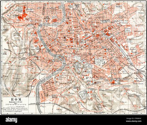 Ancient Map Of City Of Rome High Resolution Stock Photography And