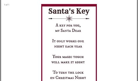 Santa Key Poem Free Printable Printable Word Searches