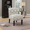 ACME Ollano Accent Chair, Pattern Fabric-Color:Pattern Fabric (Blue ...