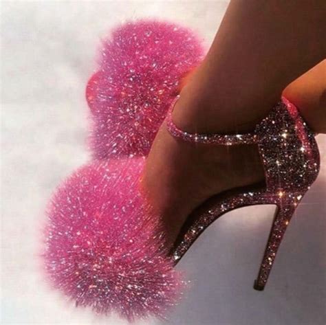 Pink High Heels Ankle Strap Glitter Fashion Sandals · Koko Fashion