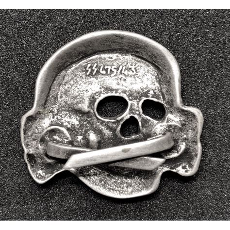Repro Ss Totenkopf Skull Badge For Hat Ww2 For Reenactment