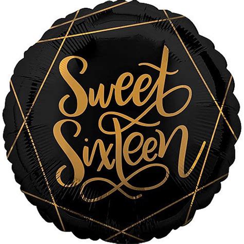 Sweet Sixteen Birthday Art Deco 17 Balloon Black And Gold Etsy