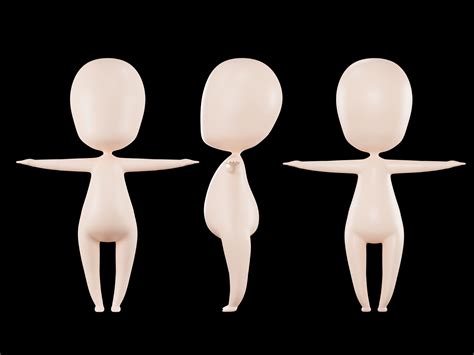 3d Low Poly Cute Chibi Base Mesh Body Model Free Vr Ar Low Poly 3d Model Cgtrader