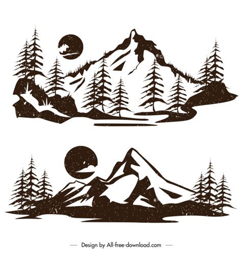 Vector Mountain Designs Vectors Free Download Graphic Art Designs