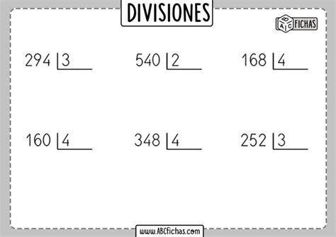 Fichas De Divisiones Por 1 Cifra Abc Fichas
