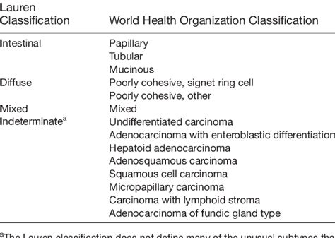 Morphologic Classifications Of Gastric Cancer Download Scientific Diagram