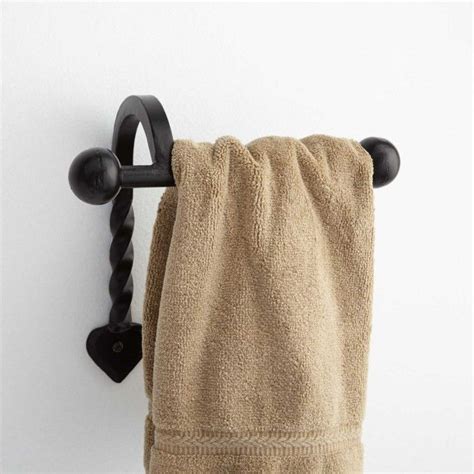 Gothic Collection Cast Iron Hand Towel Holder Matte Black Hand