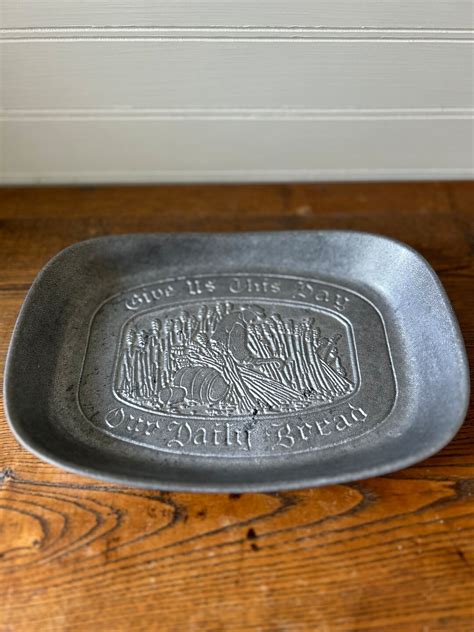 wilton pewter give us this day our daily bread serving tray etsy