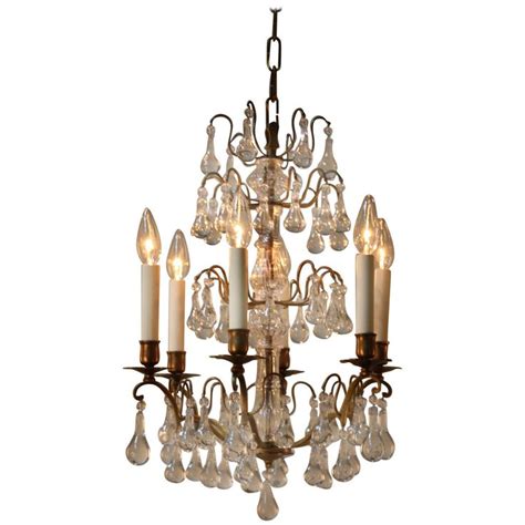 French S Chandelier With Raindrops Crystals Chandelier
